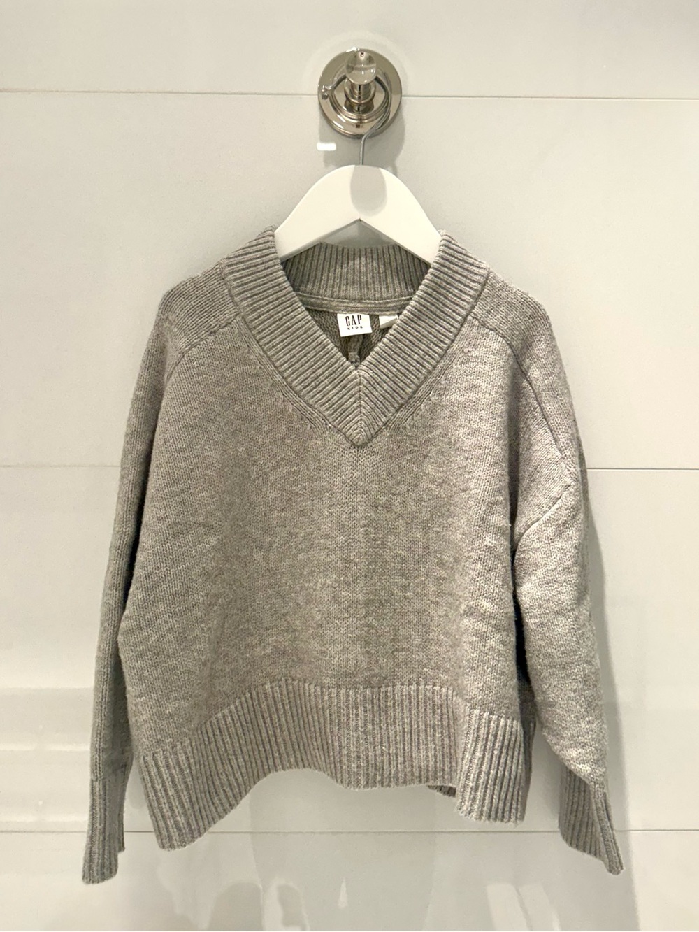 Kids Gray V-Neck Sweater